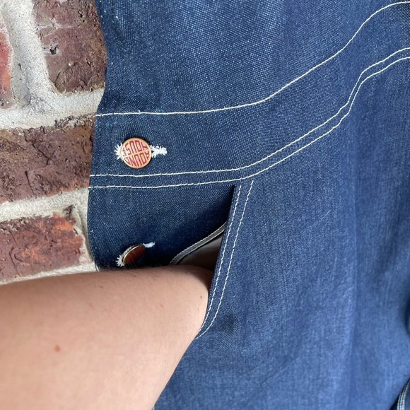 NWT Men’s Round House Dark Wash Carpenter Style Zipper Fly Overalls Size 48x30 - Picture 5 of 15